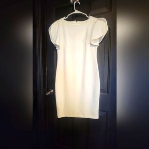 minimalistic wedding dress, white size 10, Calvin Klein